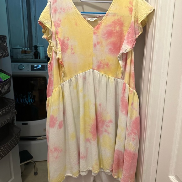 Tie Dye Boutique Ruffle Dress, 2XL - Picture 3 of 3